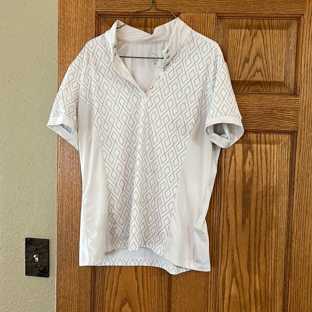 COPY - HKM Dressage Show Shirt with Pearl Accents Size Large